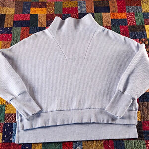 Dick's Sporting Goods Textured Gray Womens Mock Neck Pullover Sweatshirt Sz L